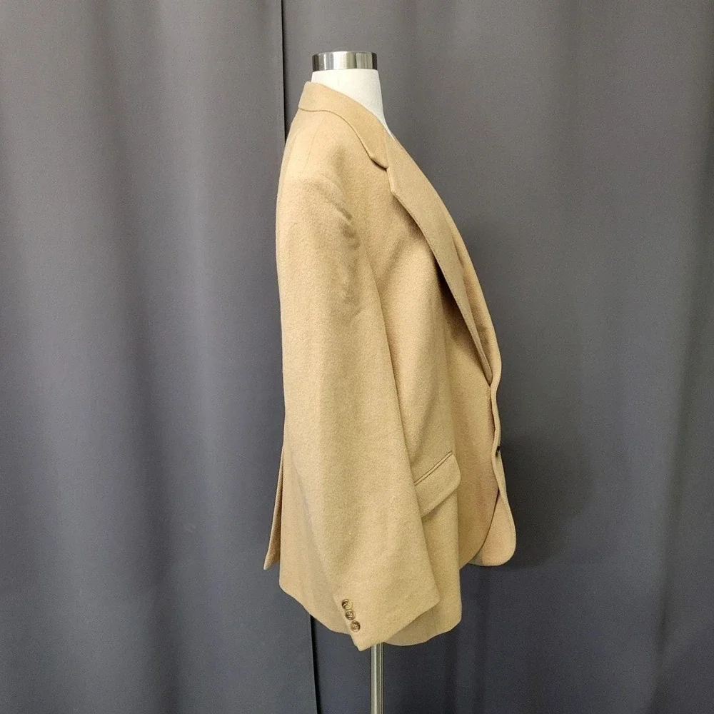 Vintage 70s Hunt Valley Sport Coat Tan 100% Camel Hair Two Button Blazer 44L USA
